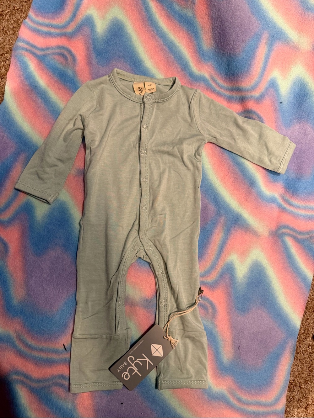 Kyte BABY Sage Green Long Sleeve One-Piece - Picture 9 of 13